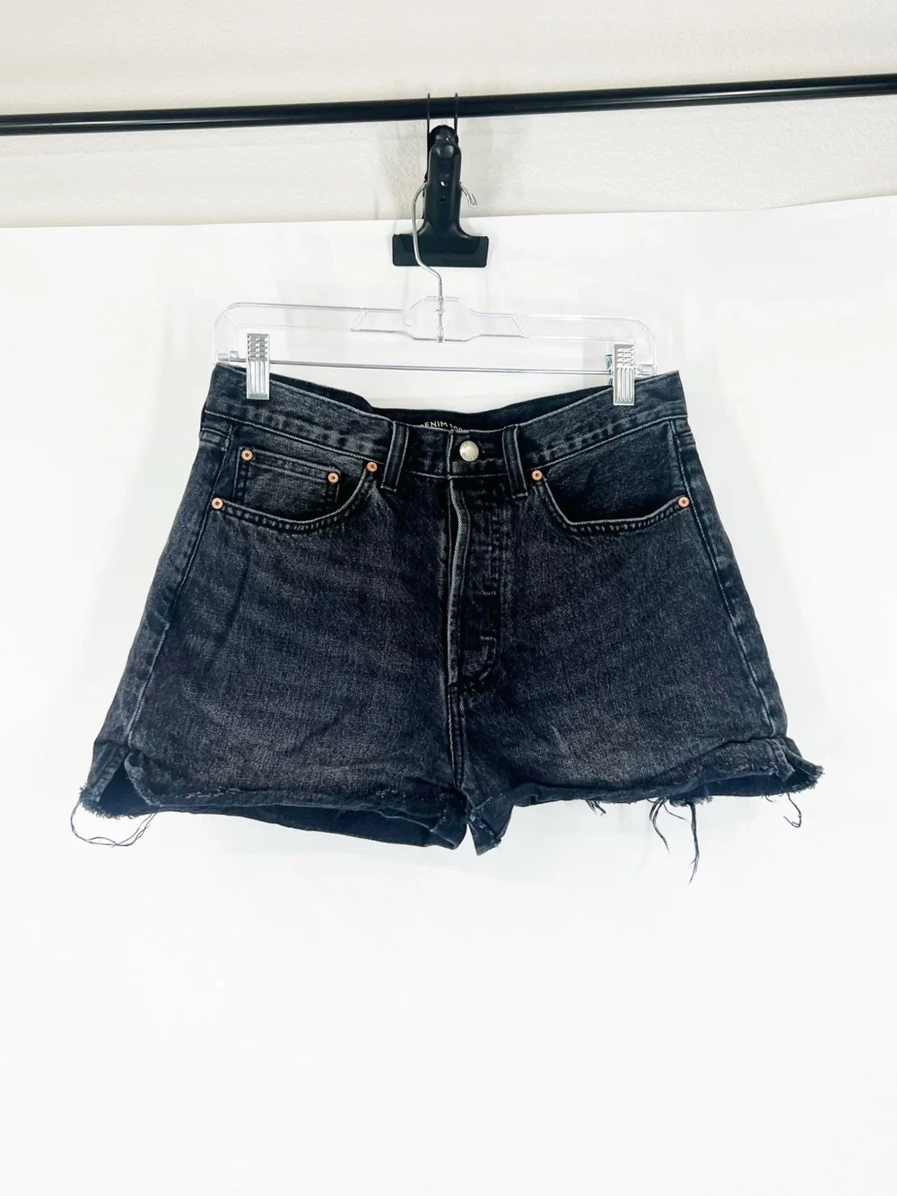 Denim Forum Aritzia The Farrah Denim Shorts Button Fly